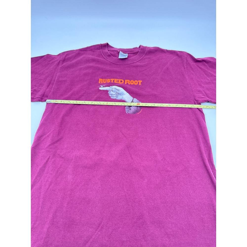 Vintage 2002 Rusted Root Band T-Shirt Maroon‎ Gildan Ultra Cotton Large - Picture 7 of 11